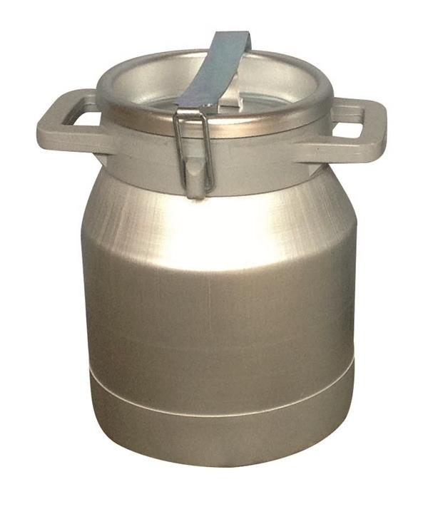 Mjölkhink med handtag och lock, aluminium. 10 liter